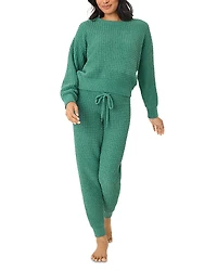Pj Savage Cozy Chenille Waffle-Knit Pajama Set