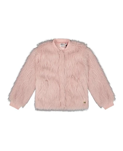 Deux par Deux Girls' Short Faux Fur Coat - Big Kid