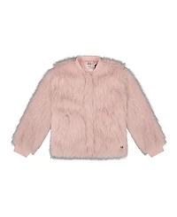 Deux par Deux Girls' Short Faux Fur Coat - Big Kid