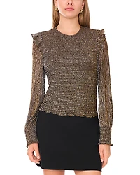 1.state Smocked Ruffle Shoulder Blouse