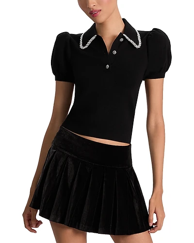 Alice and Olivia Ramona Puffed Sleeve Top