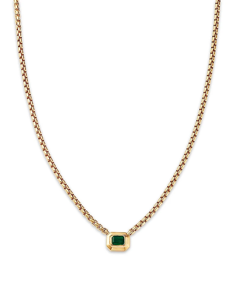 Zoe Chicco 14K Yellow Gold Emerald Gemstones Emerald Solitaire Pendant Necklace