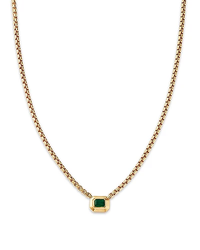 Zoe Chicco 14K Yellow Gold Emerald Gemstones Emerald Solitaire Pendant Necklace