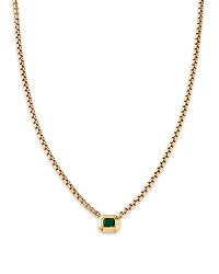 Zoe Chicco 14K Yellow Gold Emerald Gemstones Emerald Solitaire Pendant Necklace