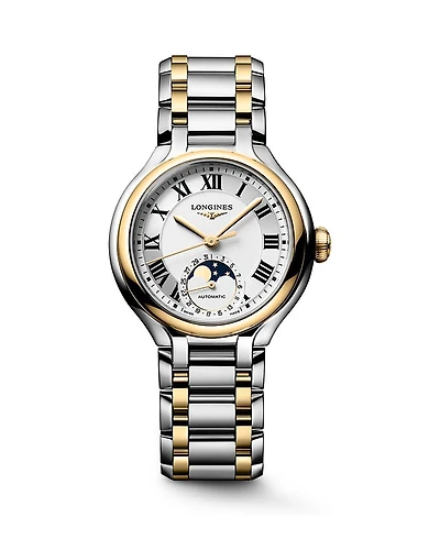 Longines PrimaLuna Moonphase Watch, 34mm