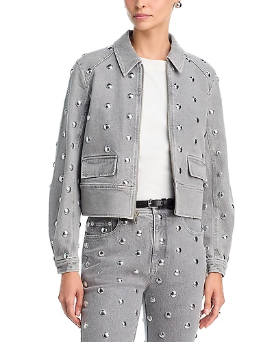 Cinq a Sept Harriet Studded Denim Jacket
