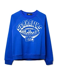 Junk Food Clothing Women's Nfl Seattle Seahawks Football Raglan Crew Fleece
