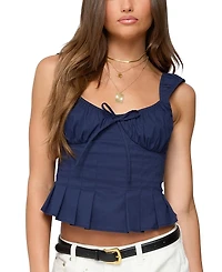Edikted Tammie Pleated Poplin Top