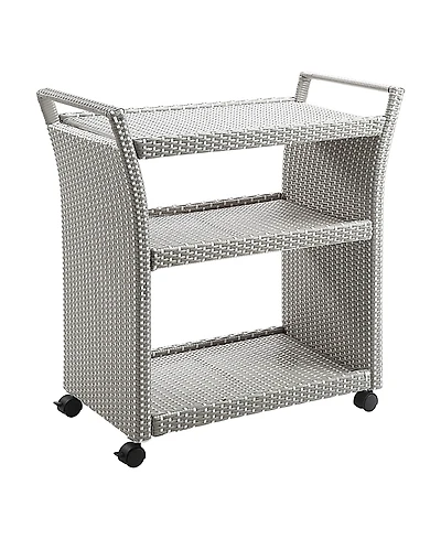 Furniture of America Phelps Aluminum 3-Open Shelf Patio Serving Cart