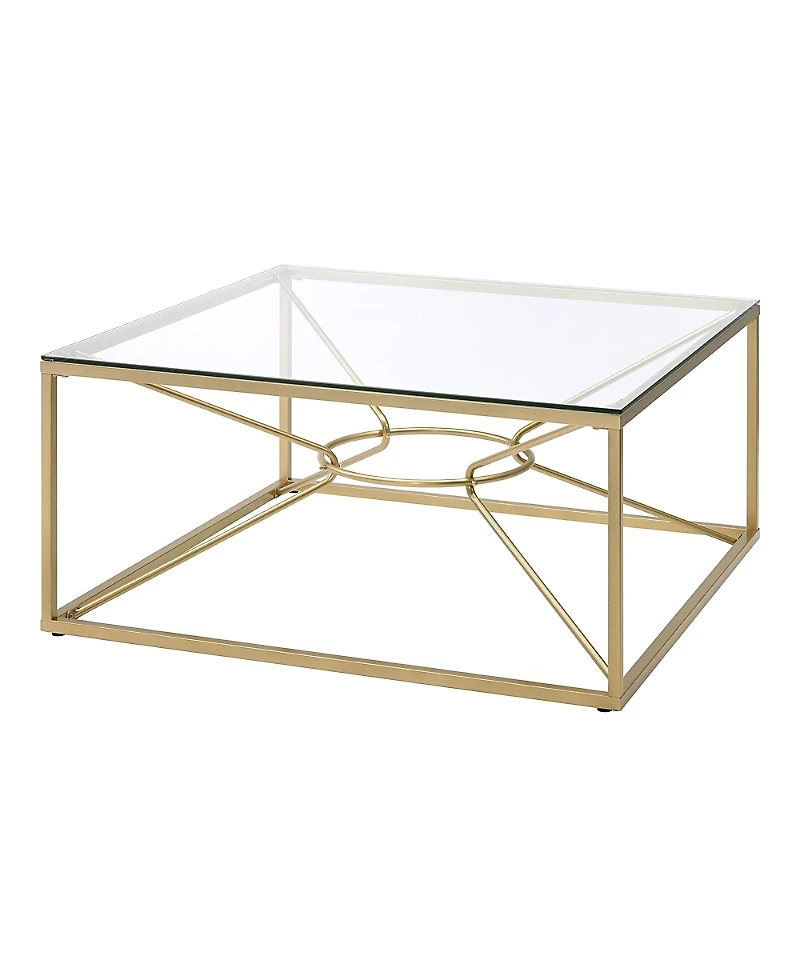 Furniture of America Floyd 35 Glass Top Square Coffee Table