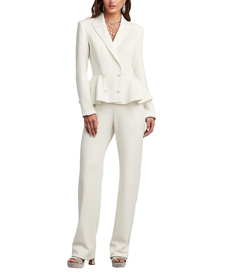 Tadashi Shoji Gilles Peplum Tuxedo Bridal Jumpsuit