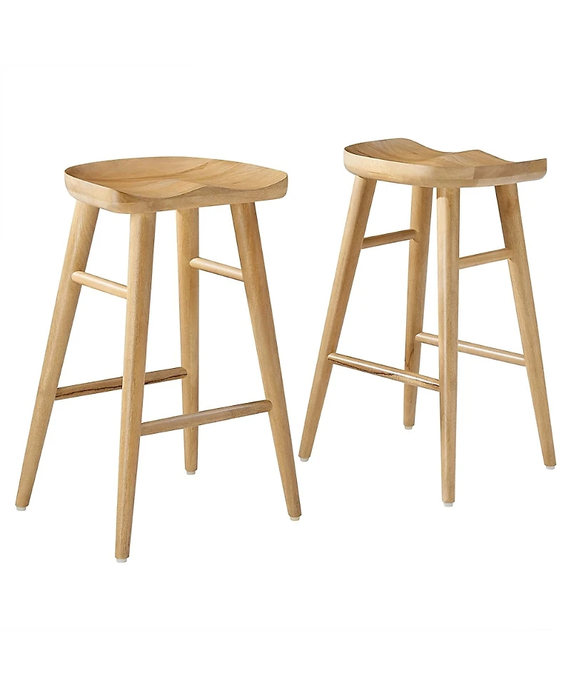 Modway Saville Backless Wood Counter Stools, Set of 2