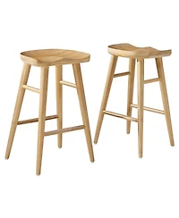 Modway Saville Backless Wood Counter Stools, Set of 2