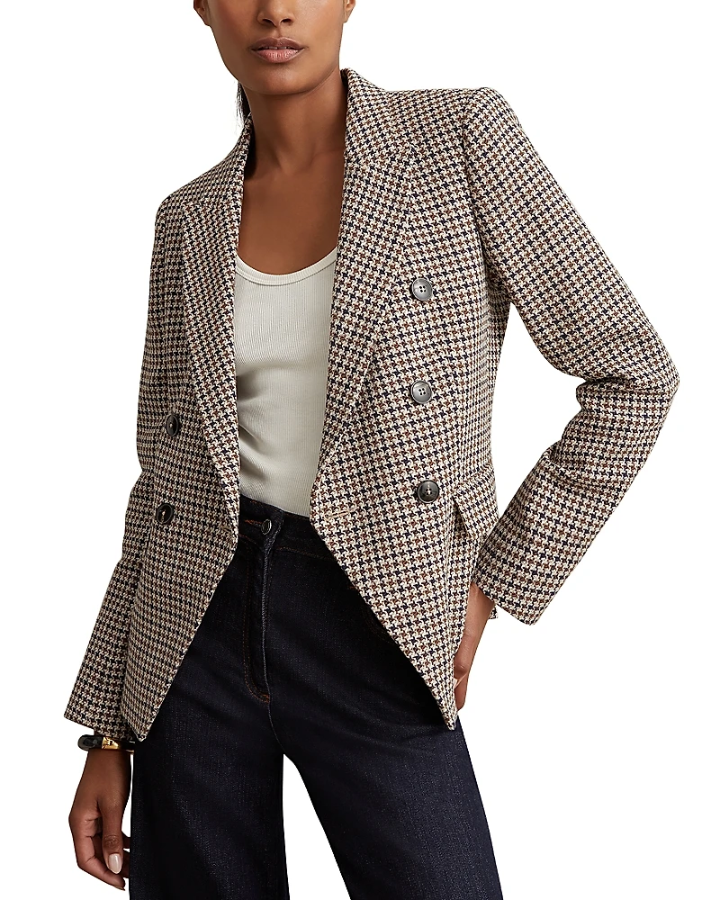 Reiss Petite Evie Textured Check Blazer