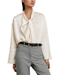 Reiss Brooklyn Check Print Flare Leg Pants