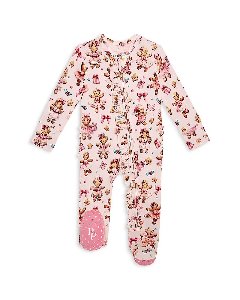 Posh Peanut Girls' Ginger Ruffled Zip Footie - Baby