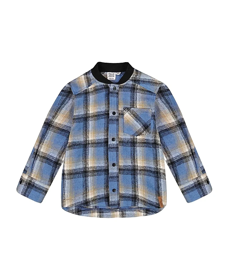 Deux par Boys' Long Sleeve Brushed Plaid Button Down Shirt - Little Kid, Big Kid