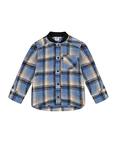 Deux par Boys' Long Sleeve Brushed Plaid Button Down Shirt - Little Kid, Big Kid