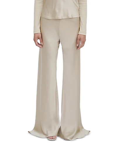 Rosetta Getty Silk Bias Cut Wide Leg Pants