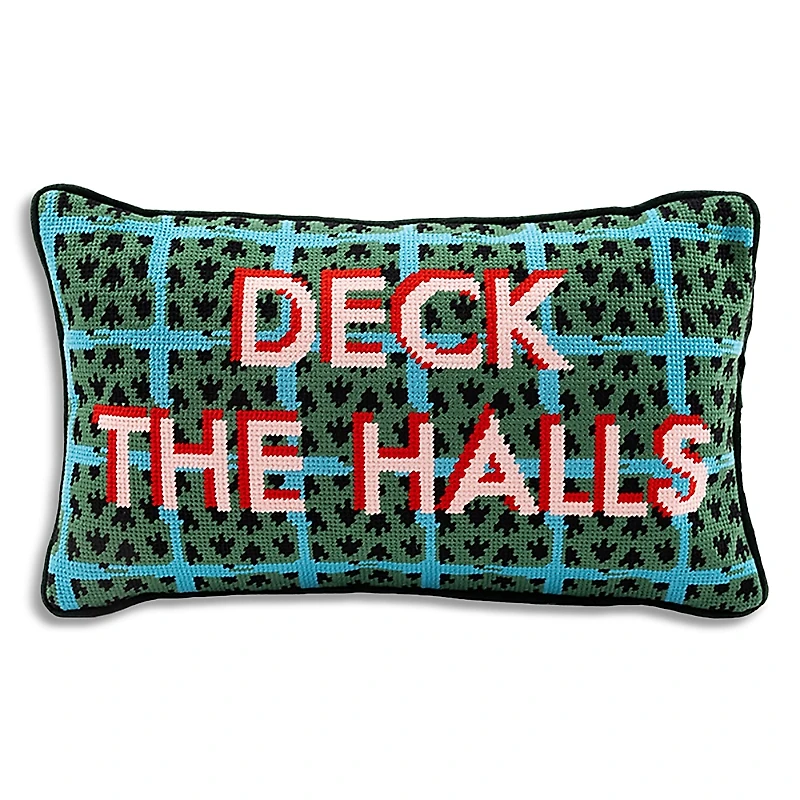 Furbish Studio Deck the Halls Needlepoint Pillow