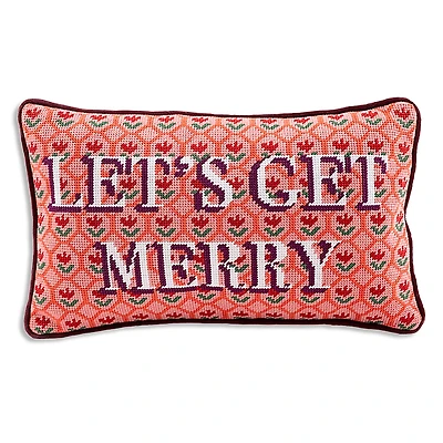 Furbish Studio Let's Get Merry Needlepoint Pillow
