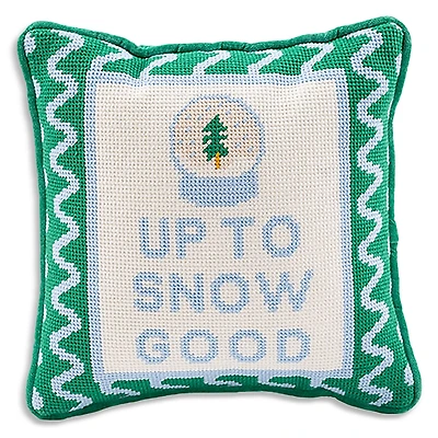 Furbish Studio Up to Snow Good Needlepoint Pillow