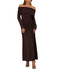 Adrianna By Papell Metallic Knit Ruched Dress