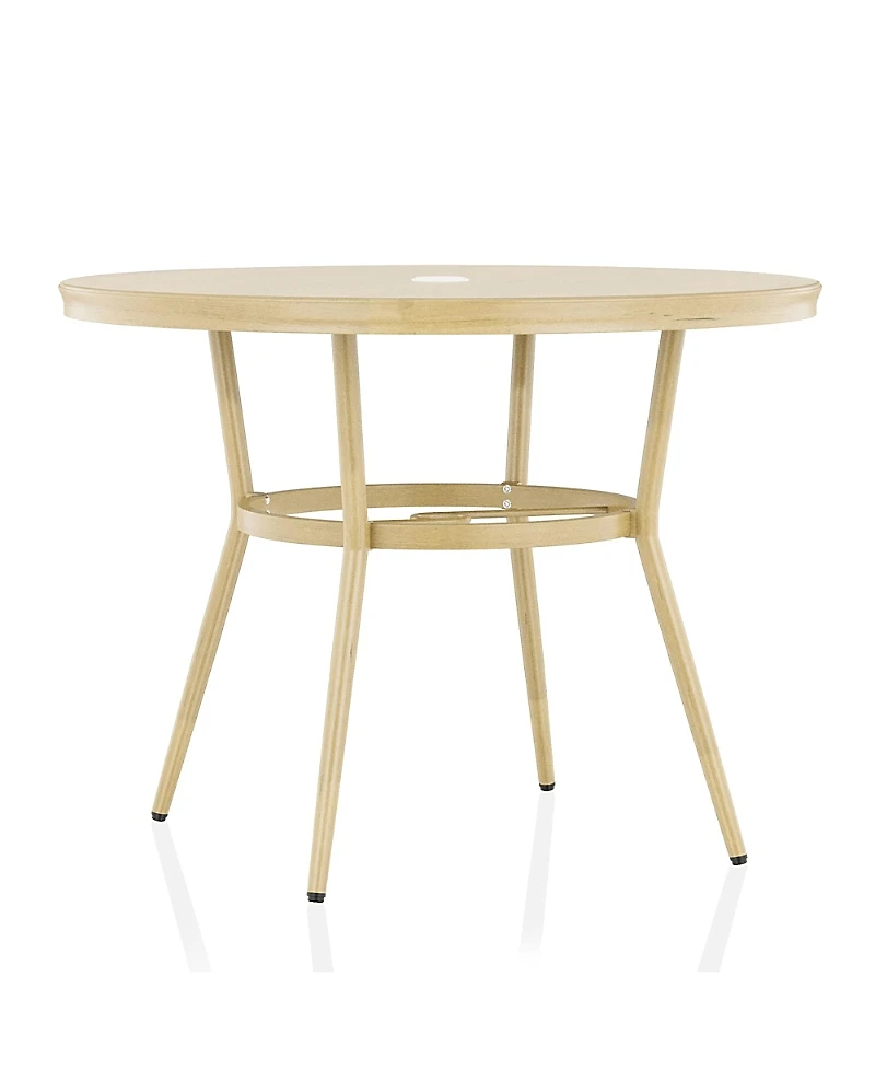 Furniture of America Sylvestri Aluminum Patio Round Dining Table