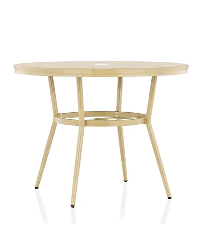 Furniture of America Sylvestri Aluminum Patio Round Dining Table