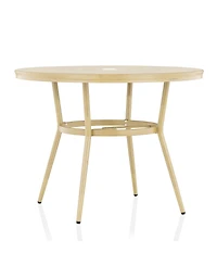 Furniture of America Sylvestri Aluminum Patio Round Dining Table