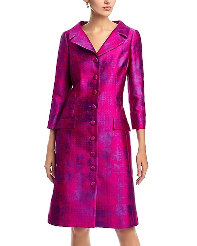 Teri Jon by Rickie Freeman Jacquard Coat Dress