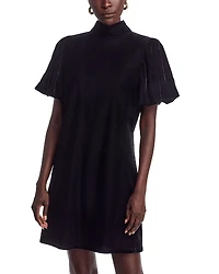 Area Stars Mock Neck Velvet Dress