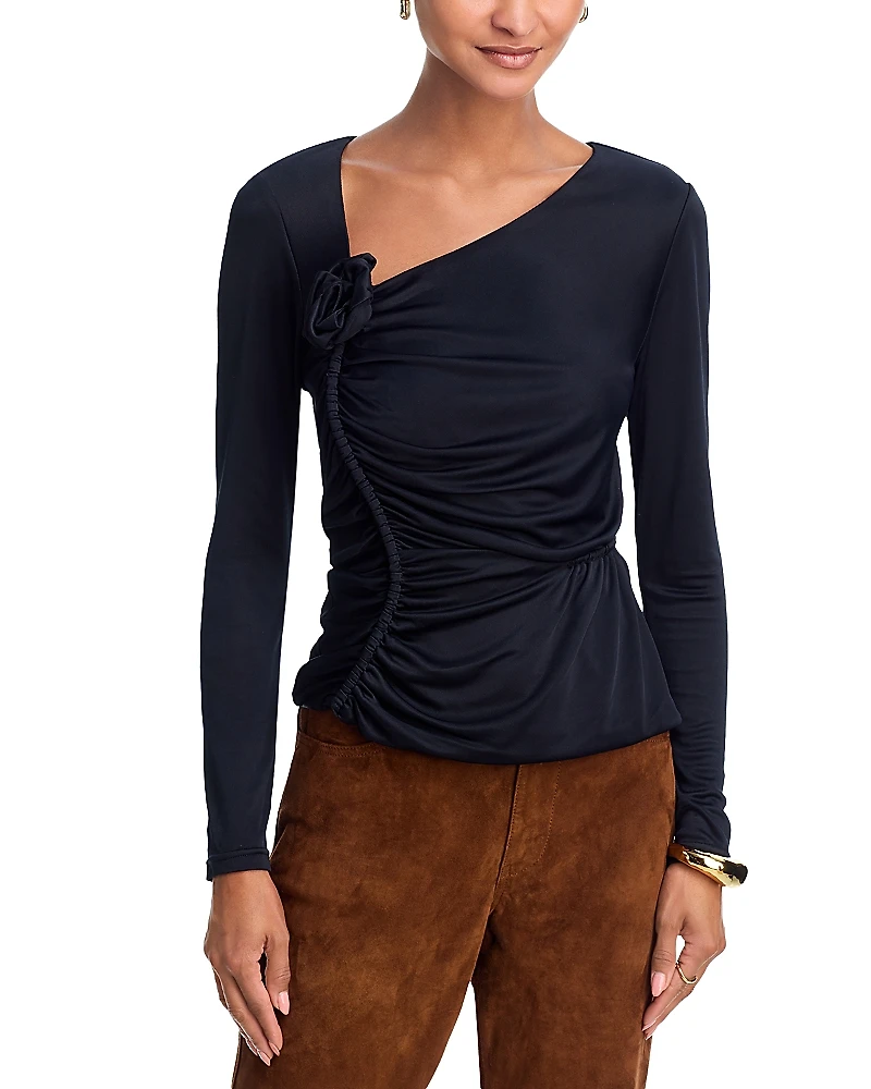 Farm Rio Asymmetrical Rosette Top