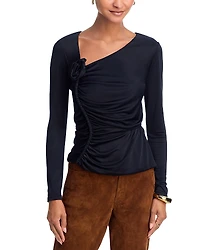 Farm Rio Asymmetrical Rosette Top