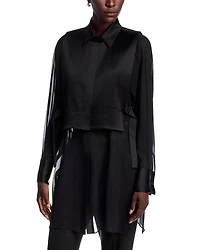 Lafayette 148 New York Pleated Vest Blouse