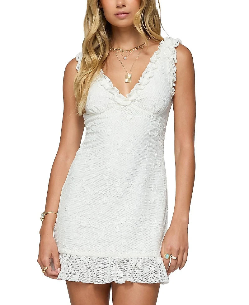 Edikted Shayla Ruffle Textured Mini Dress