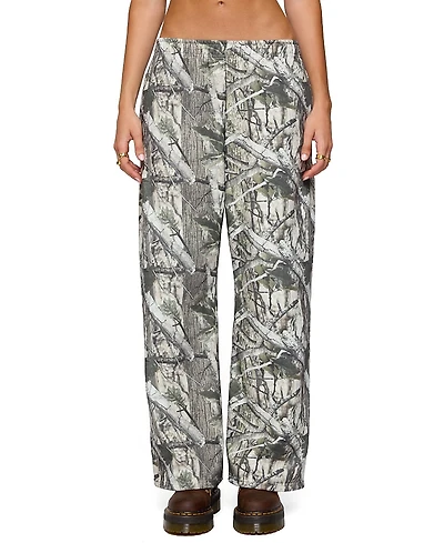 Edikted Camo Straight Leg Sweatpants