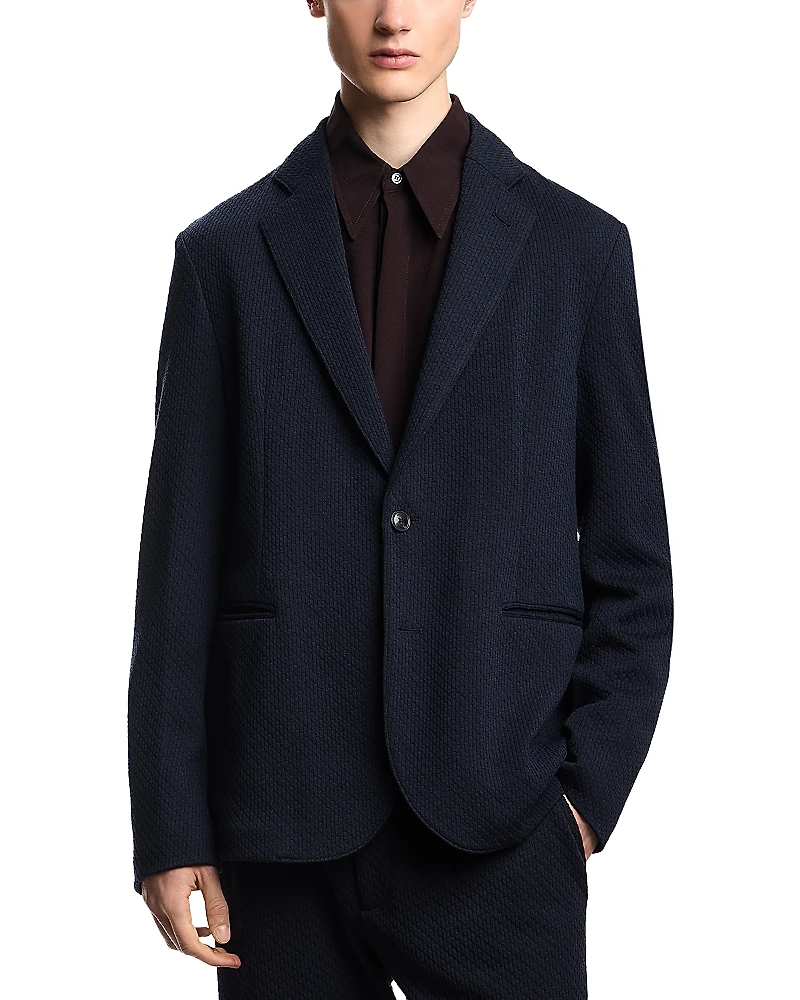 Emporio Armani Jacquard Jersey Regular Fit Blazer