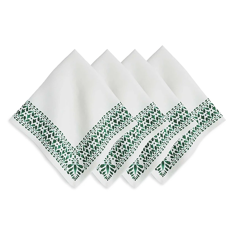 Juliska Iberian Border Napkin, Evergreen, Set of 4