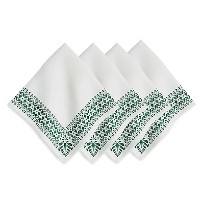 Juliska Iberian Border Napkin, Evergreen, Set of 4