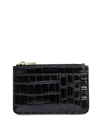 F & W Style Carrie Croc Embossed Leather Card Holder