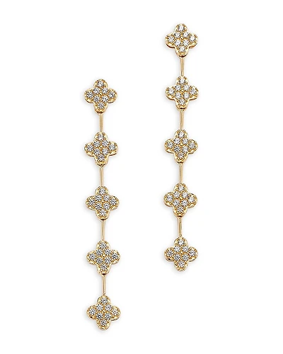 Bloomingdale's Fine Collection Diamond Clover Cluster Linear Drop Earrings