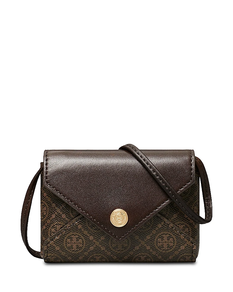 Tory Burch T Monogram Coated Canvas Wallet Crossbody
