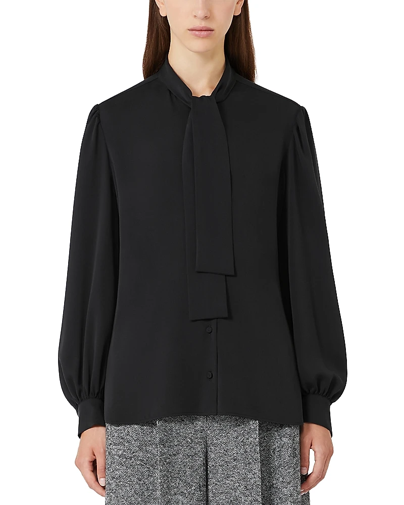 Max Mara Melania Black Silk Shirt
