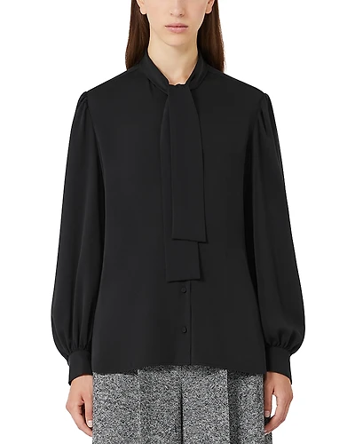 Max Mara Melania Black Silk Shirt