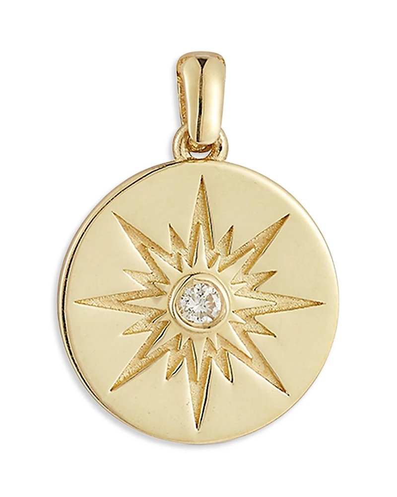 Moon & Meadow 14K Yellow Gold Diamond Star Medallion Charm Pendant