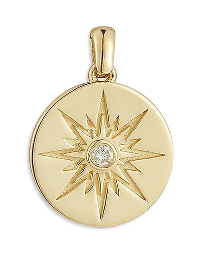 Moon & Meadow 14K Yellow Gold Diamond Star Medallion Charm Pendant