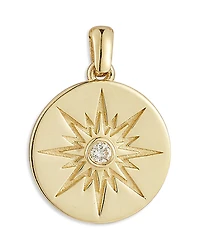 Moon & Meadow 14K Yellow Gold Diamond Star Medallion Charm Pendant