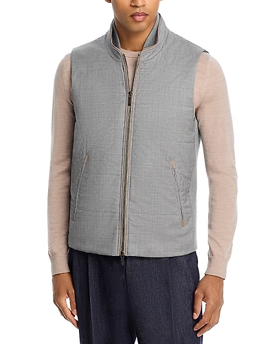 Maurizio Baldassari Wool Channel Quilt Travel Vest