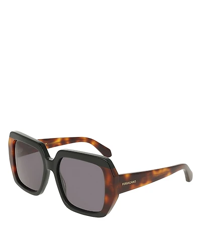 Ferragamo Solid Square Sunglasses, 56mm
